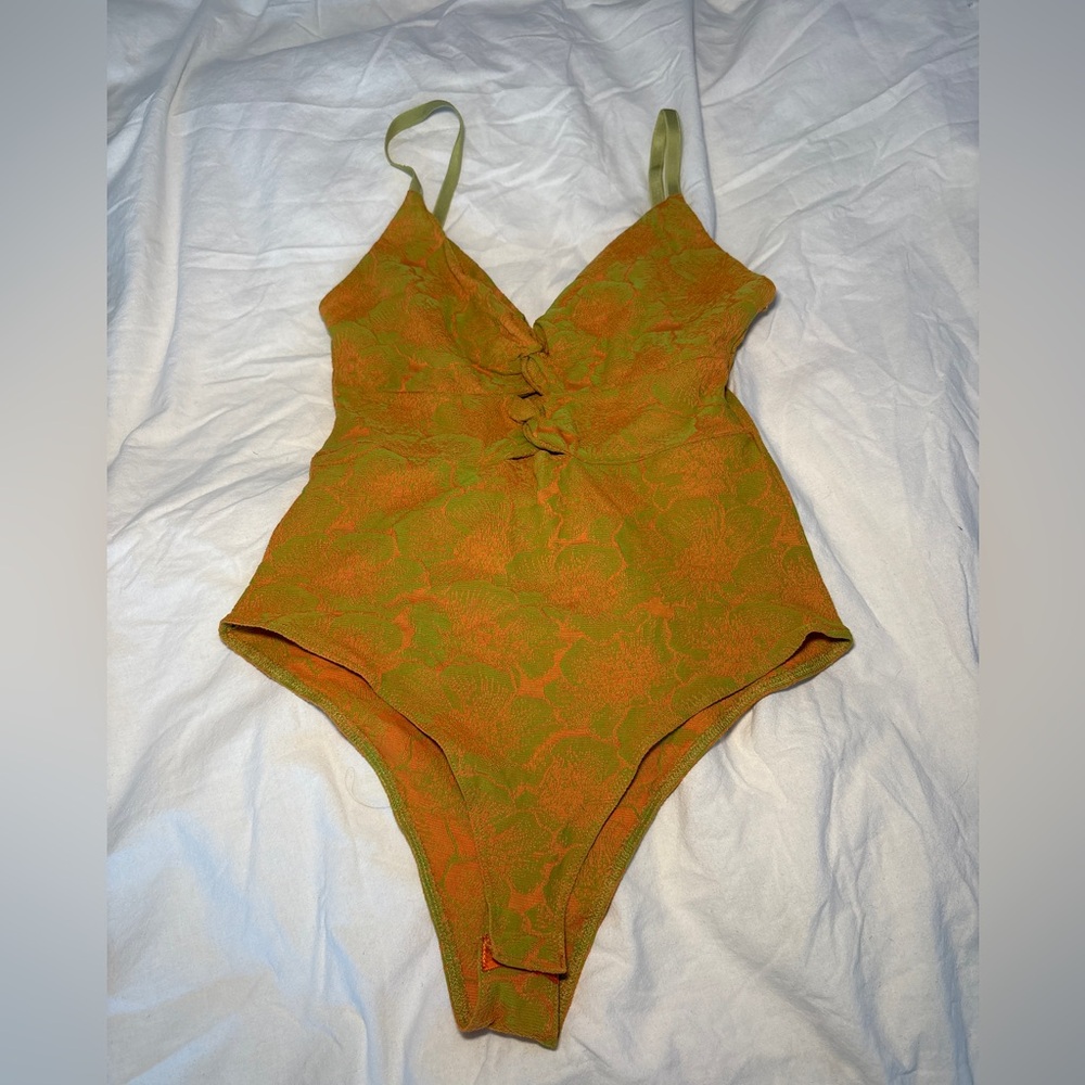 Zara Green and Orange Floral Bodysuit